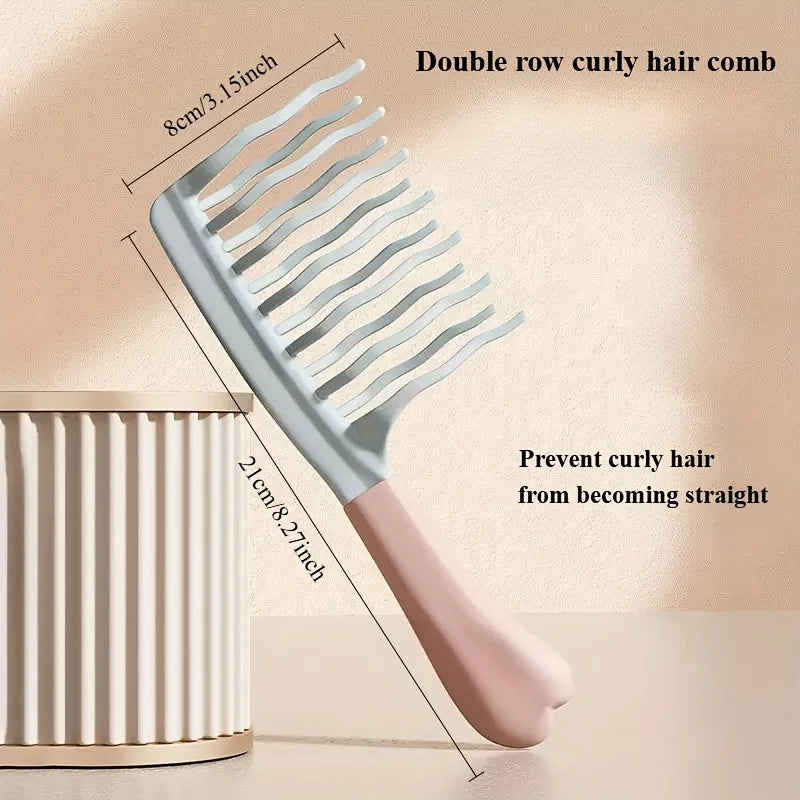 Peigne Double à Grandes Dents – Idéal pour Cheveux Longs, Bouclés et Volumineux
